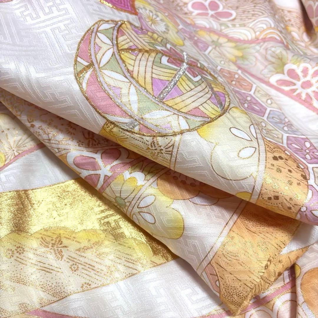 【新品】日本製 スキンベージュ お宮参り 産着 正絹 刺繍入り たとう紙 襦袢付