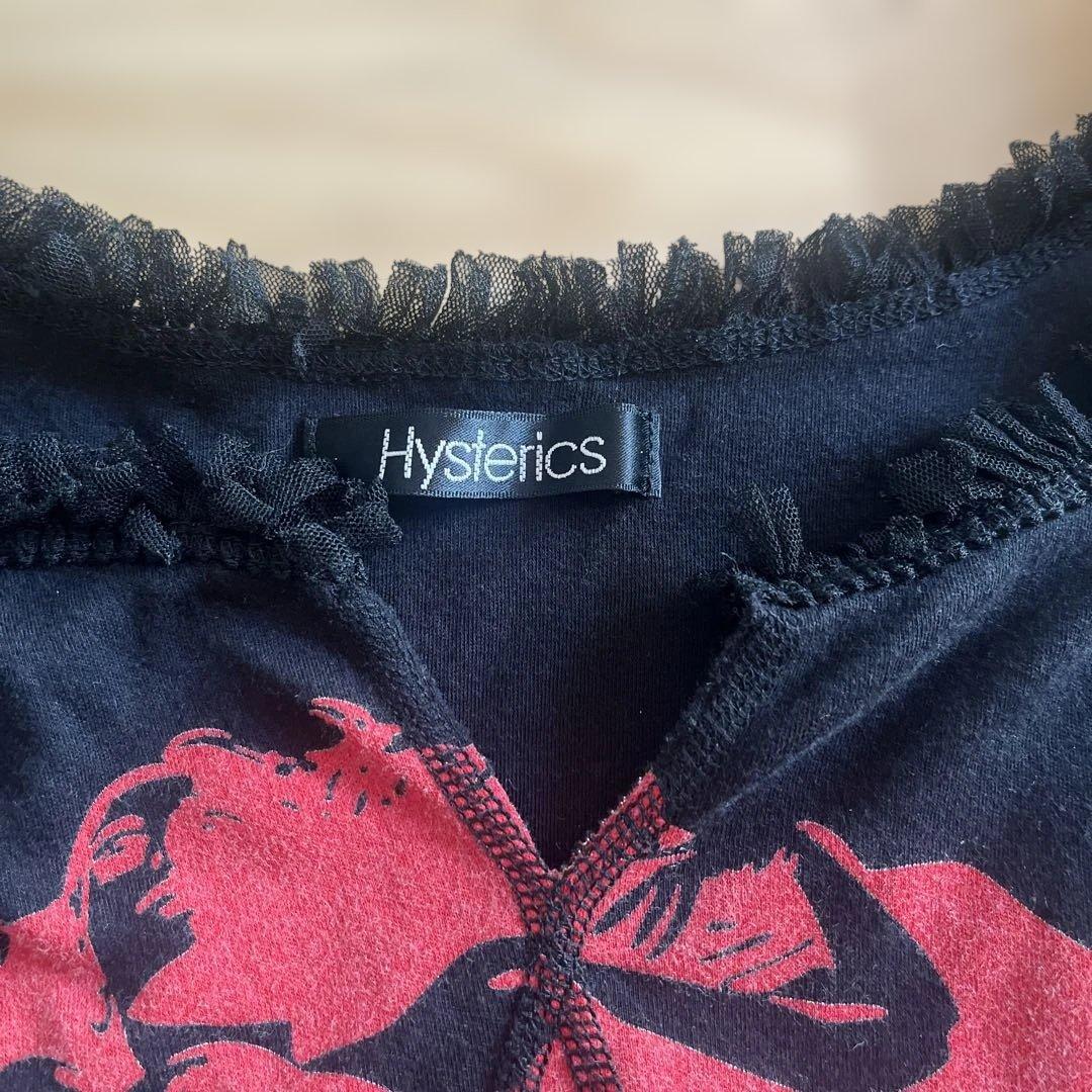 HYSTERIC GLAMOURフリルキャミソール ブラック/レッド