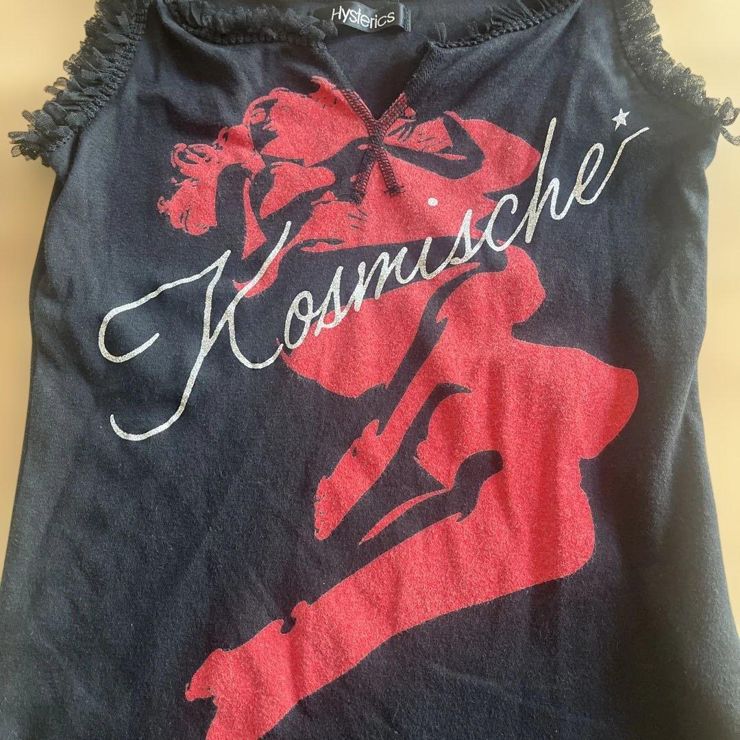 HYSTERIC GLAMOURフリルキャミソール ブラック/レッド