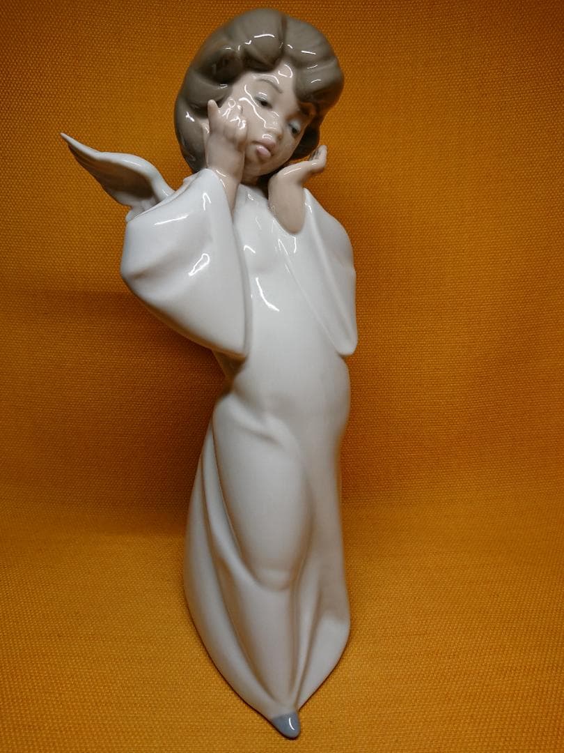 【美品】人形　天使　陶器　オブジェ　置物　インテリア　工芸品　美術品　A2553