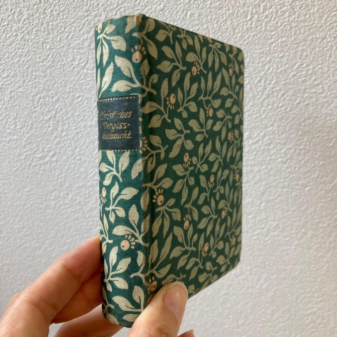 L-865 洋書ドイツアンティーク古書　布張り装丁の美しいメモリアルブック