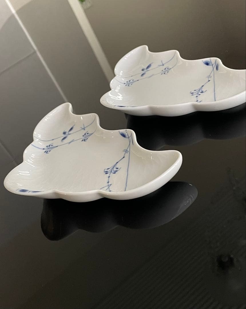 【未使用美品】ロイヤルコペンハーゲン ブルーパルメッテ クレセントディッシュ2枚