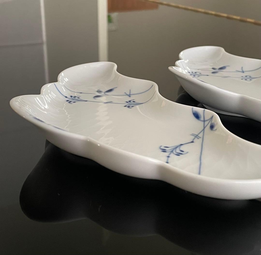 【未使用美品】ロイヤルコペンハーゲン ブルーパルメッテ クレセントディッシュ2枚