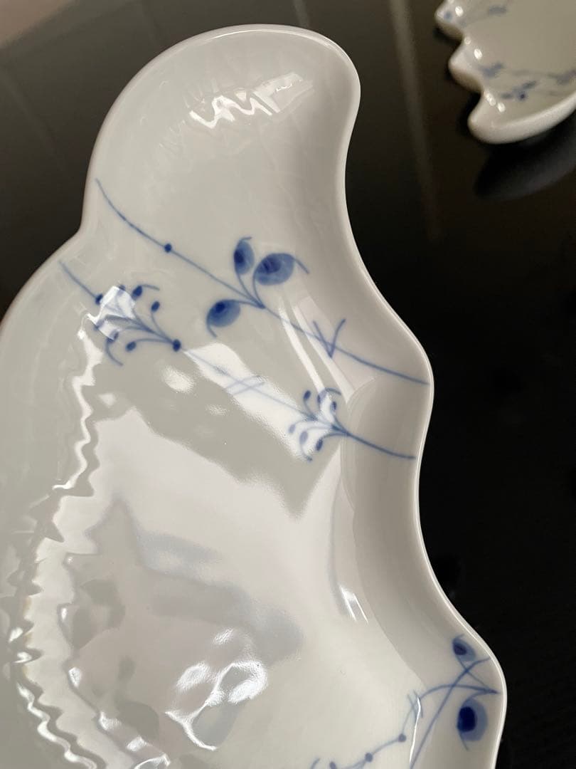 【未使用美品】ロイヤルコペンハーゲン ブルーパルメッテ クレセントディッシュ2枚