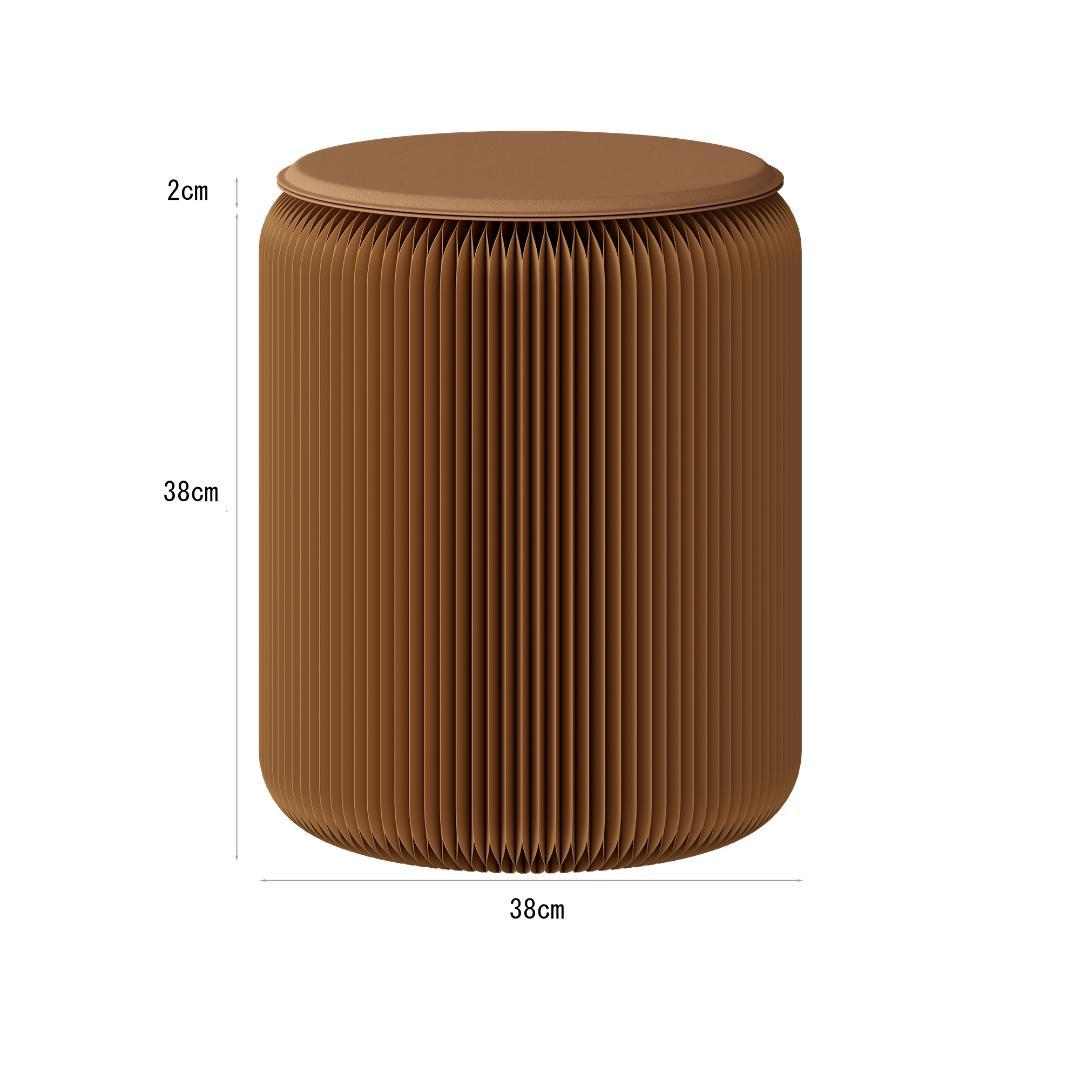 ペーパースツールブラウン2点セットクッション付き折りたたみスツール待合室美容室