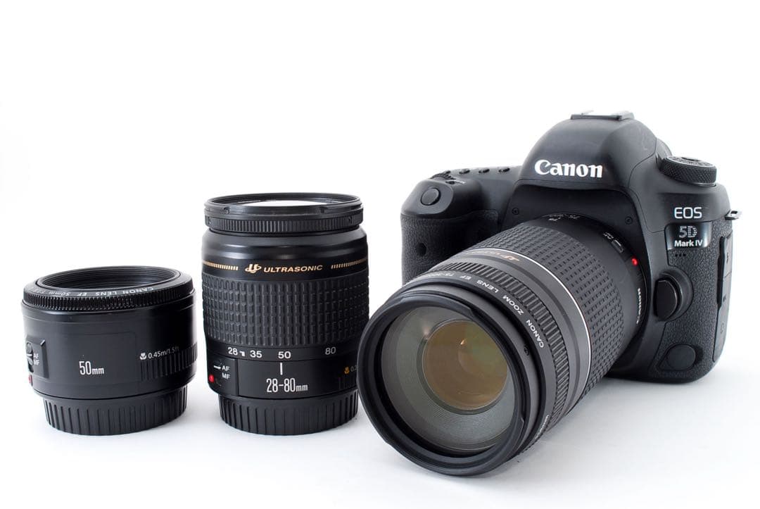 一眼レフカメラCanon EOS 5D Mark IV標準&望遠&単焦点セット