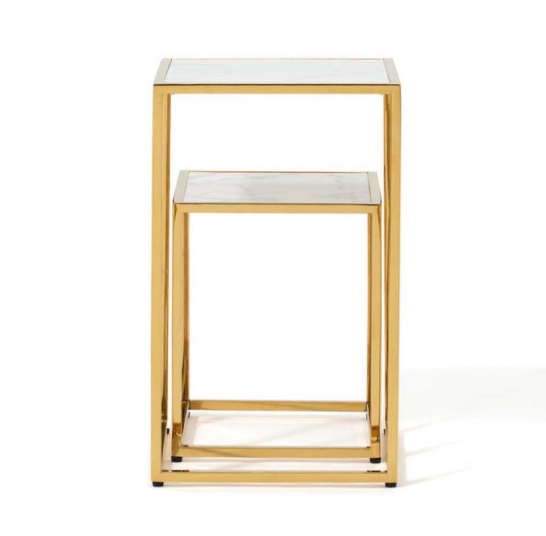 め*い様 Francfranc レーヌ ネストテーブル　マーブル×ゴールド