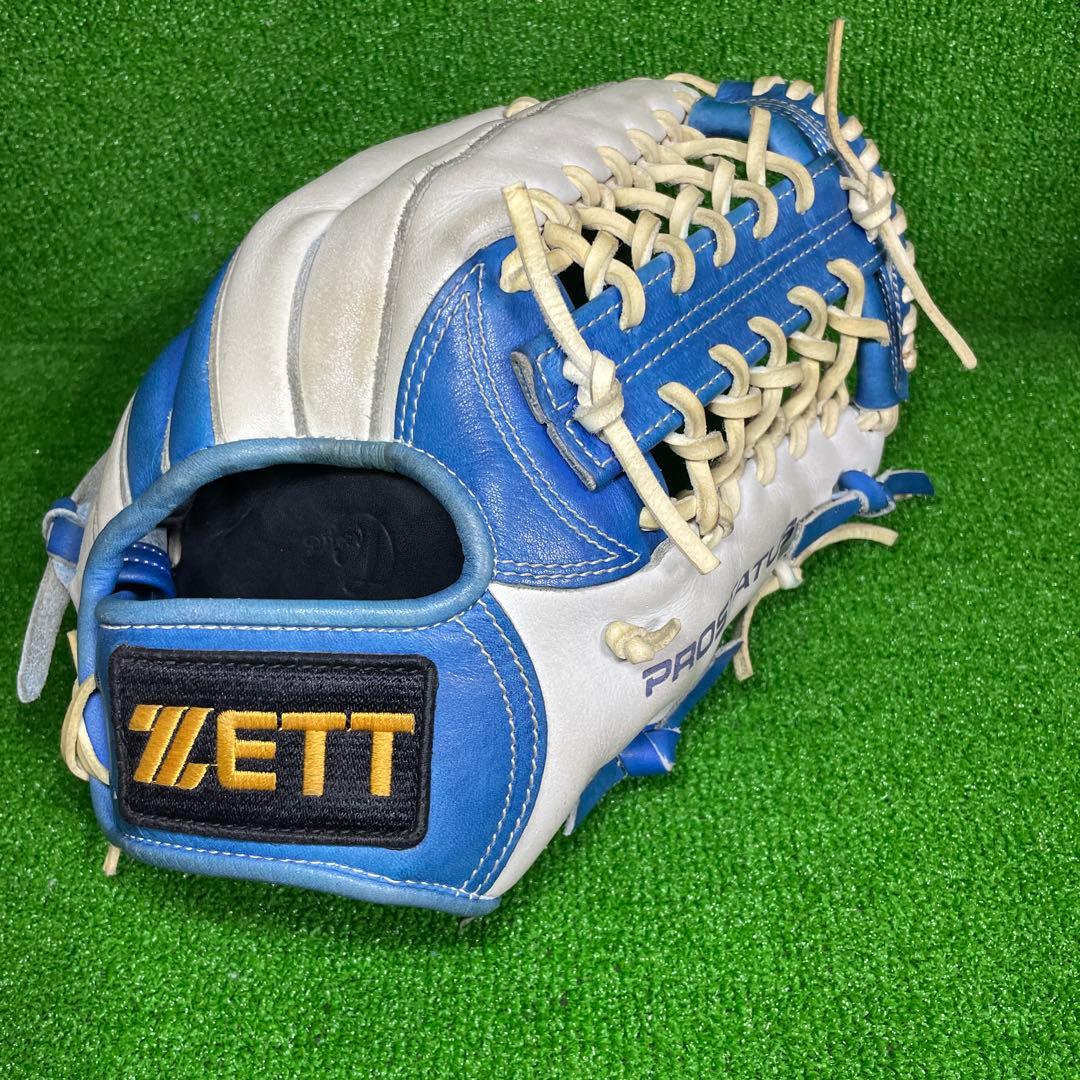 ゼット プロステイタス 軟式 内野手用 大人用 ブルー ホワイト系 日本製