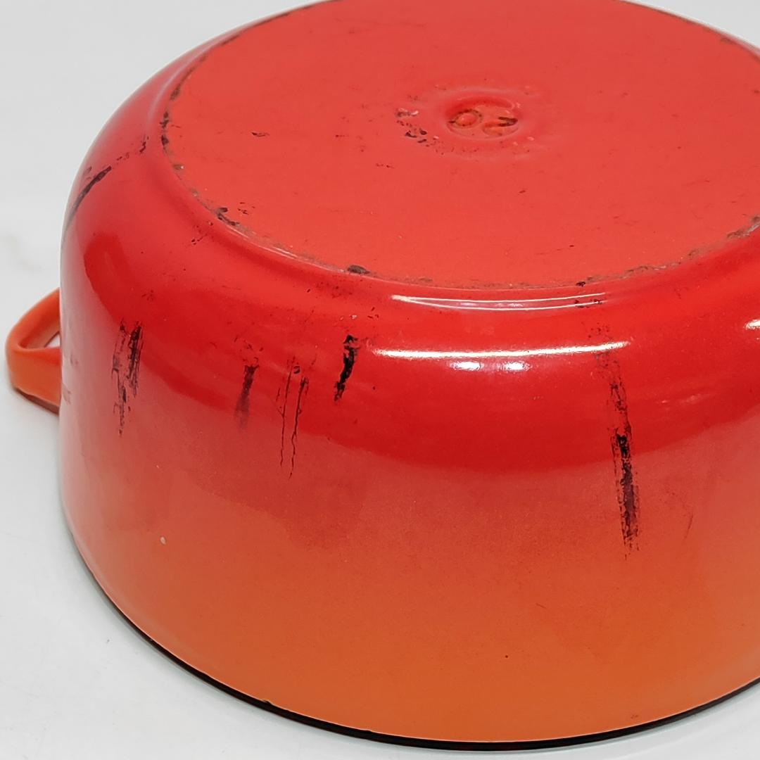 ル・クルーゼ ココットロンド 20cm オレンジ フランス製 両手鍋 m1197