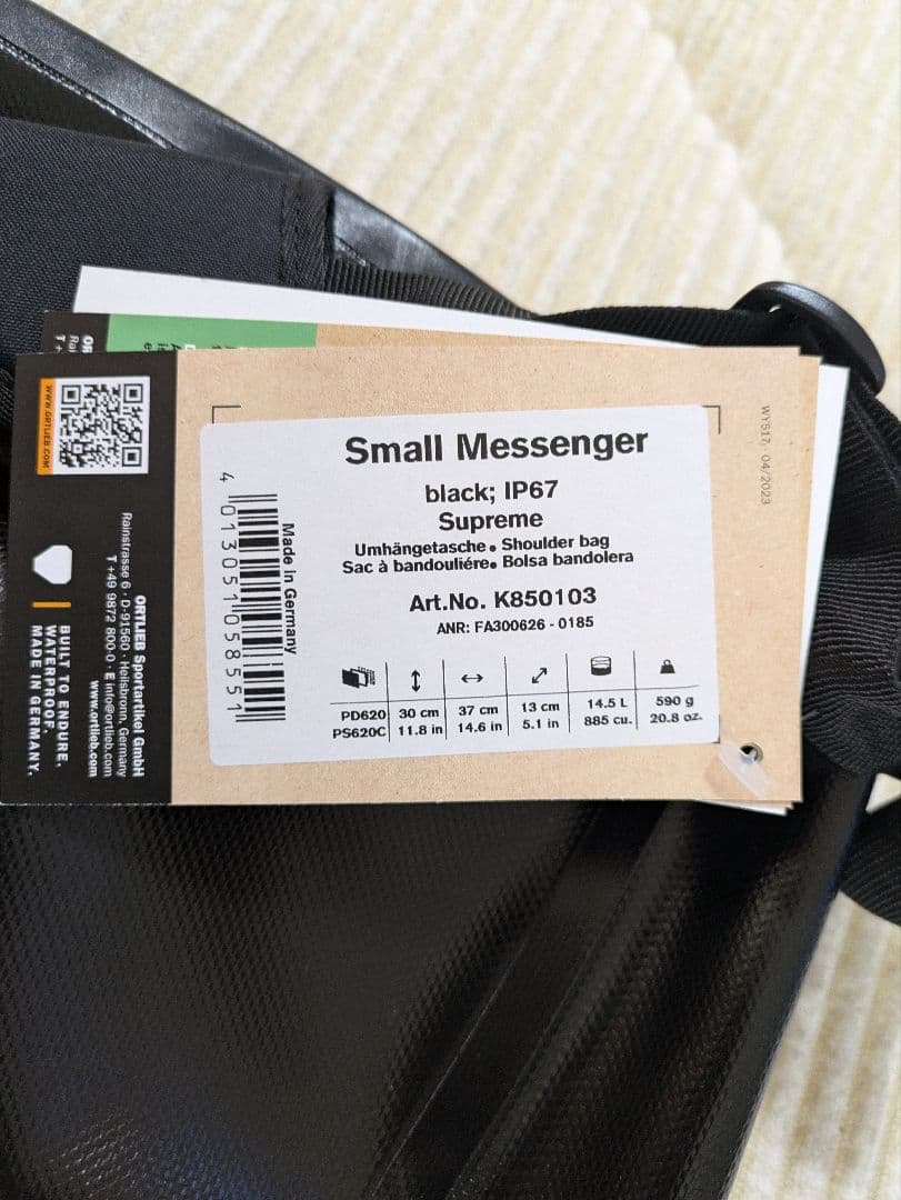 G*a様 SupremeORTLIEB Small Messenger Bag