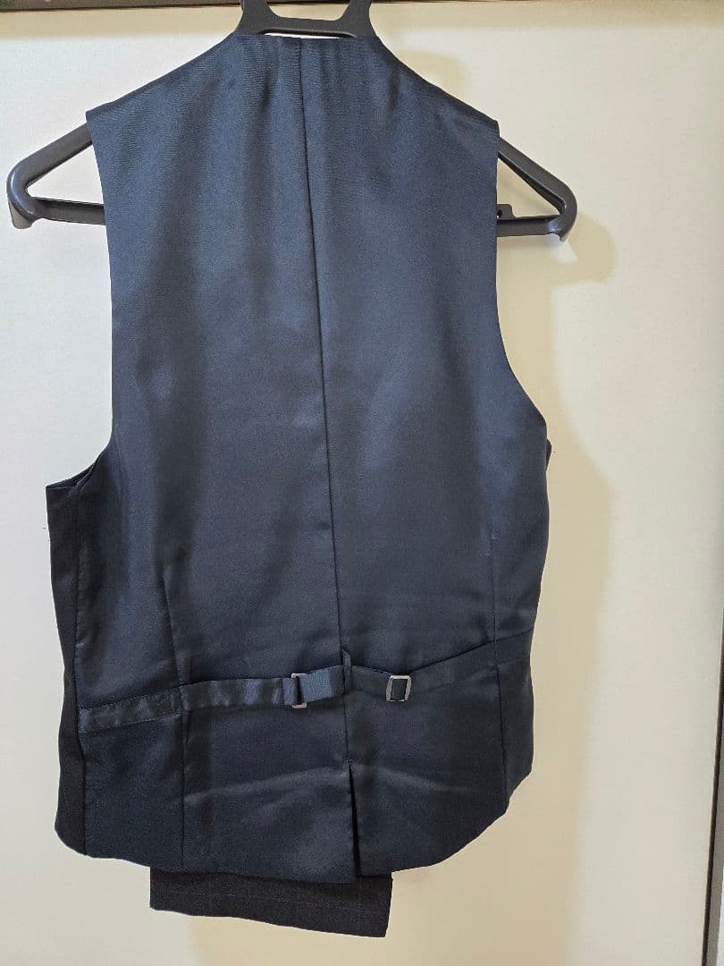 (お値引き中)スーツセレクト美品｜ブラック×グレーチェック 3ピーススーツ