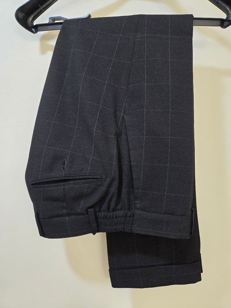 (お値引き中)スーツセレクト美品｜ブラック×グレーチェック 3ピーススーツ