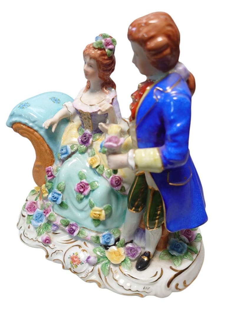 マイセン フィギュリン　お花　アンティーク　置物　陶器