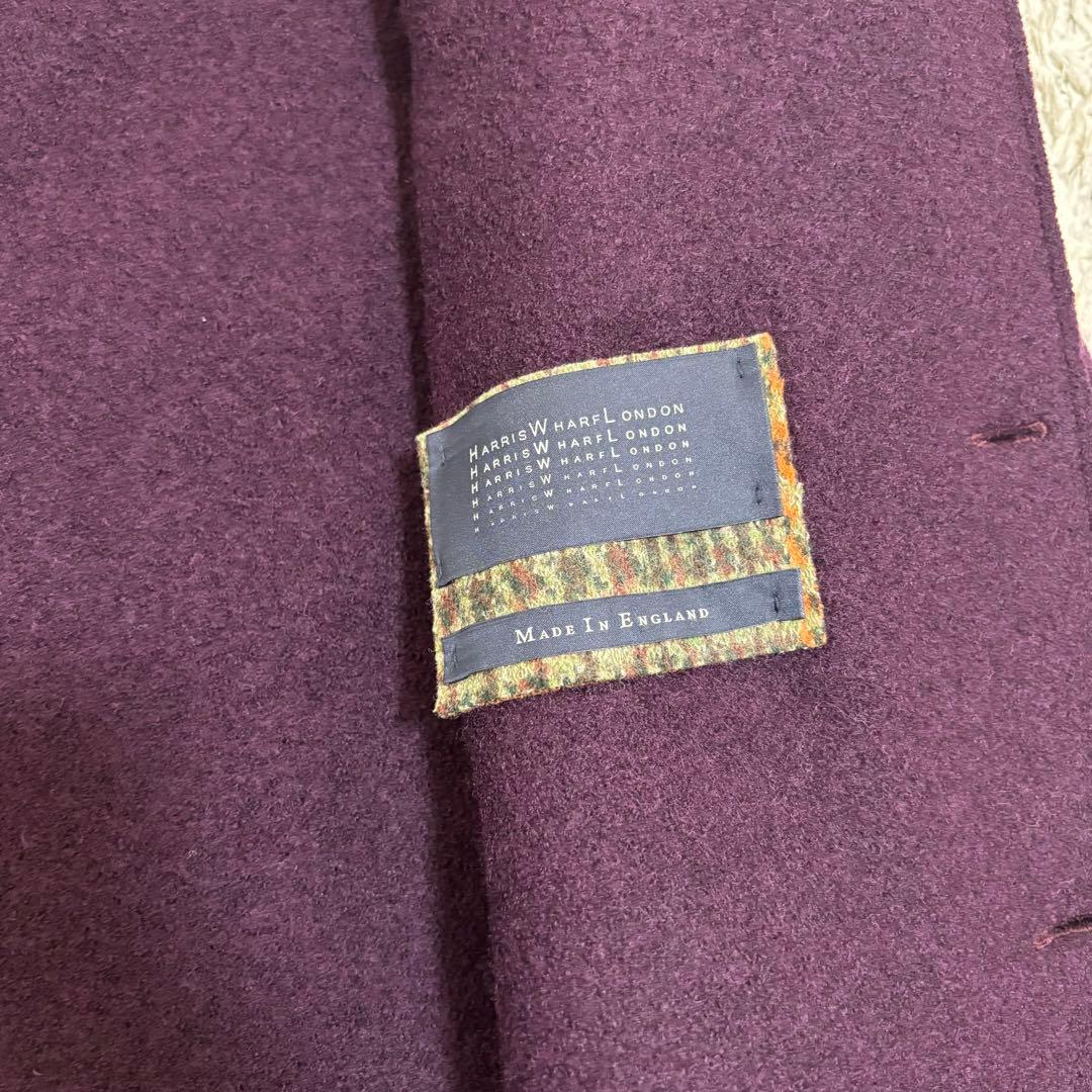 ハリスワーフロンドン　ウールコート　ワインレッド　イングランド　46