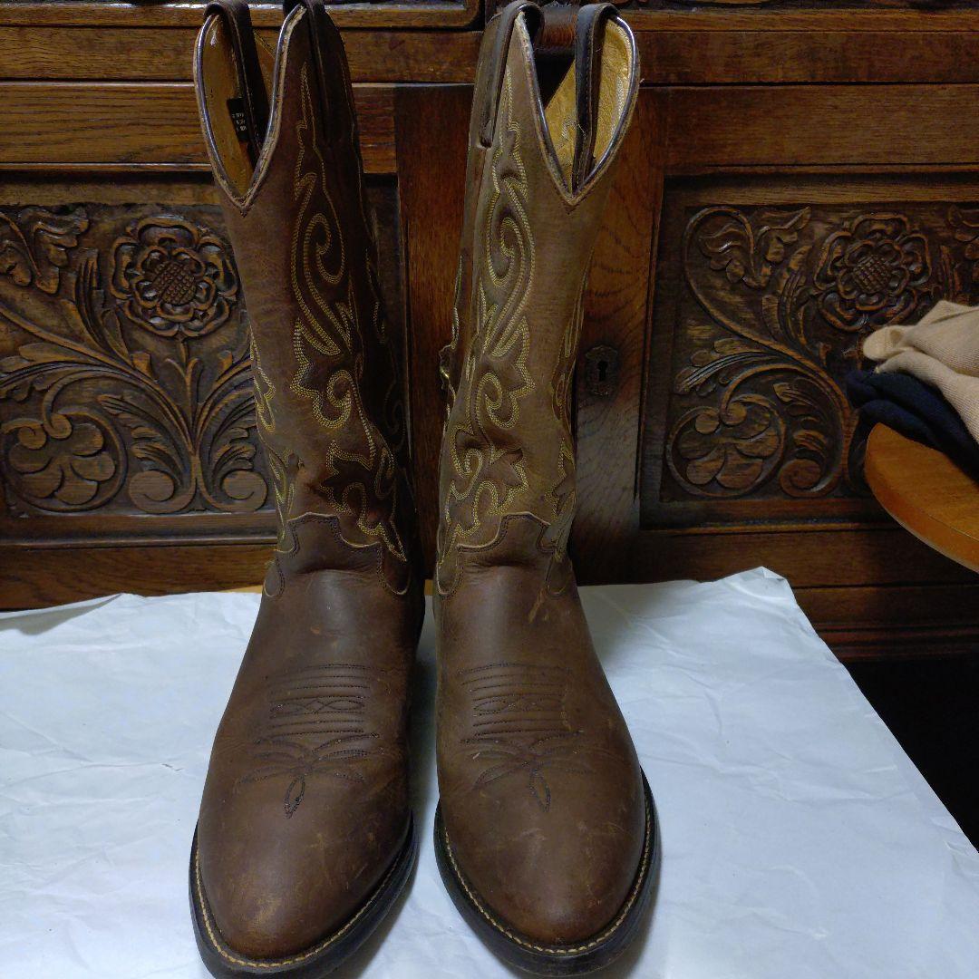 JUSTIN ウェスタンブーツ　サイズ8 1/2 　レザー　茶色　メンズ