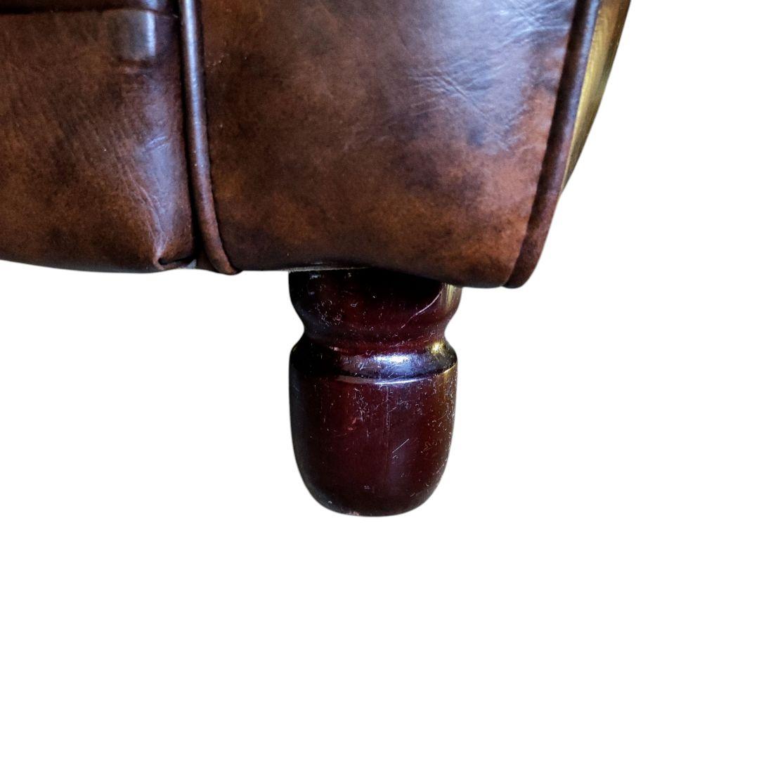 【美品】ヴィンテージソファ ミッドセンチュリー レザー ラウンドチェア