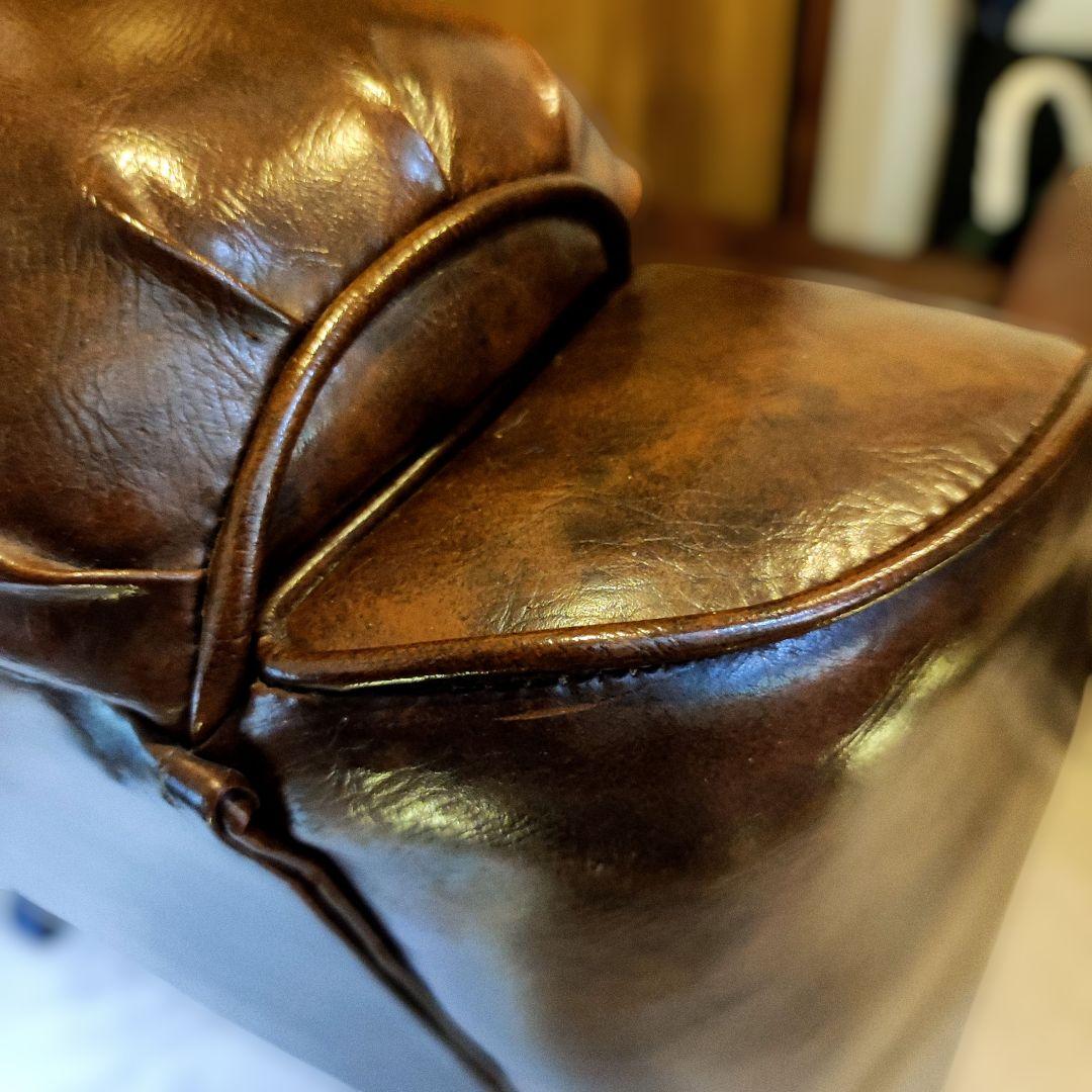 【美品】ヴィンテージソファ ミッドセンチュリー レザー ラウンドチェア