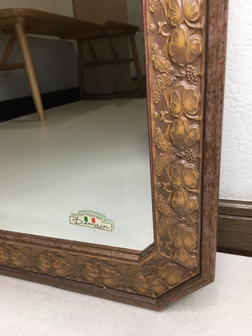 美しい彫刻 Italia Demainイタリア ドマン 壁掛け鏡 ウォールミラー