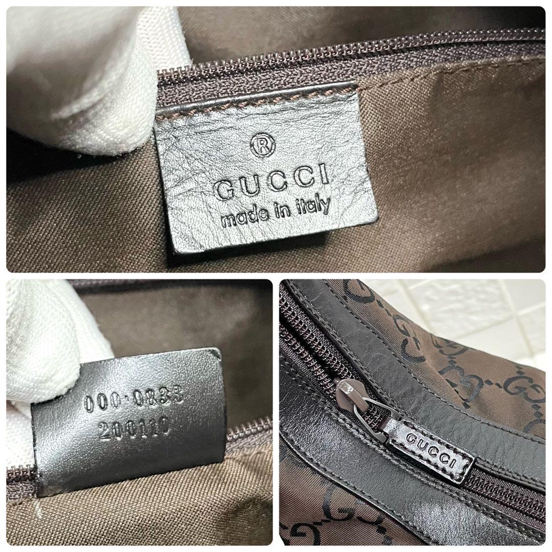 ✨極美品✨☘️GUCCI☘️✨ワンショルダー✨バンブー✨GG柄✨ナイロンキャンバス✨