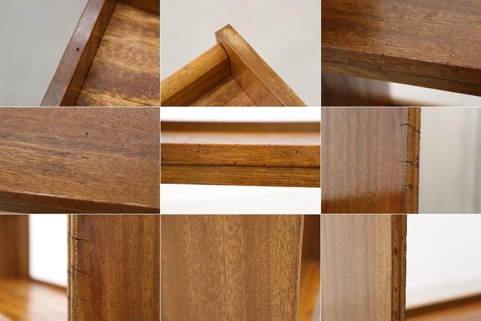 レトロ ラワン 無垢材 本棚 シェルフ 飾り棚 食器棚 ヴィンテージ