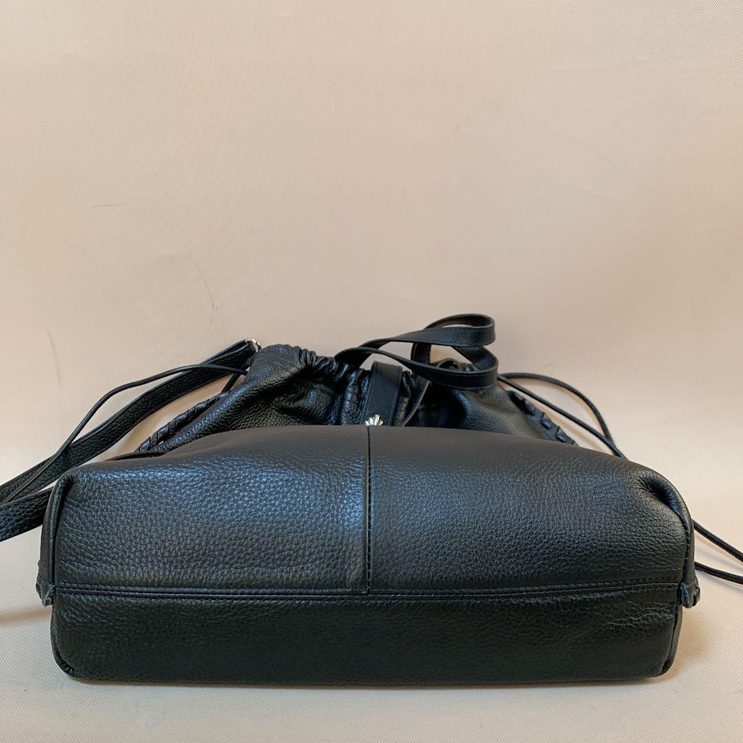 ear PAPILLONNER バックル巾着ショルダーバッグ　Lサイズ 黒