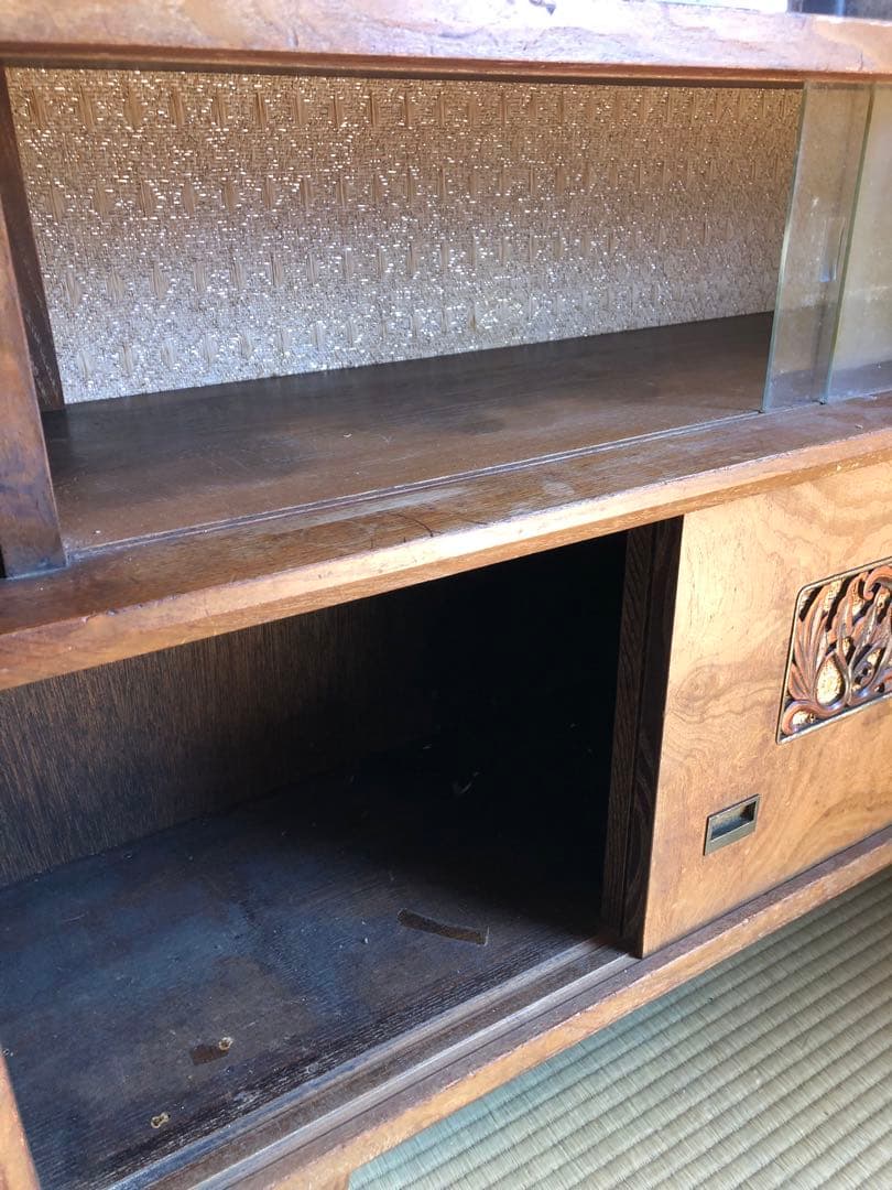 GY0328 和風引戸棚　木製　茶箪笥　食器棚　小物入れ　収納棚　昭和レトロ