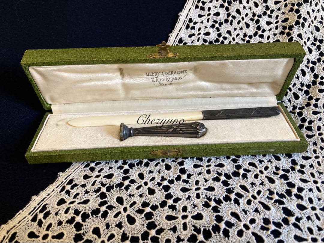 フランスアンティーク シーリングスタンプとペーパーナイフのセット