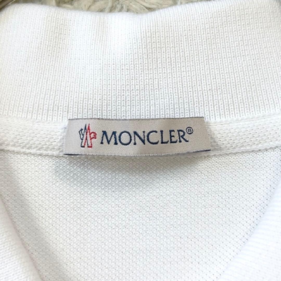 【22年モデル】モンクレール 半袖 ポロシャツ 胸ロゴ ワッペン M ホワイト