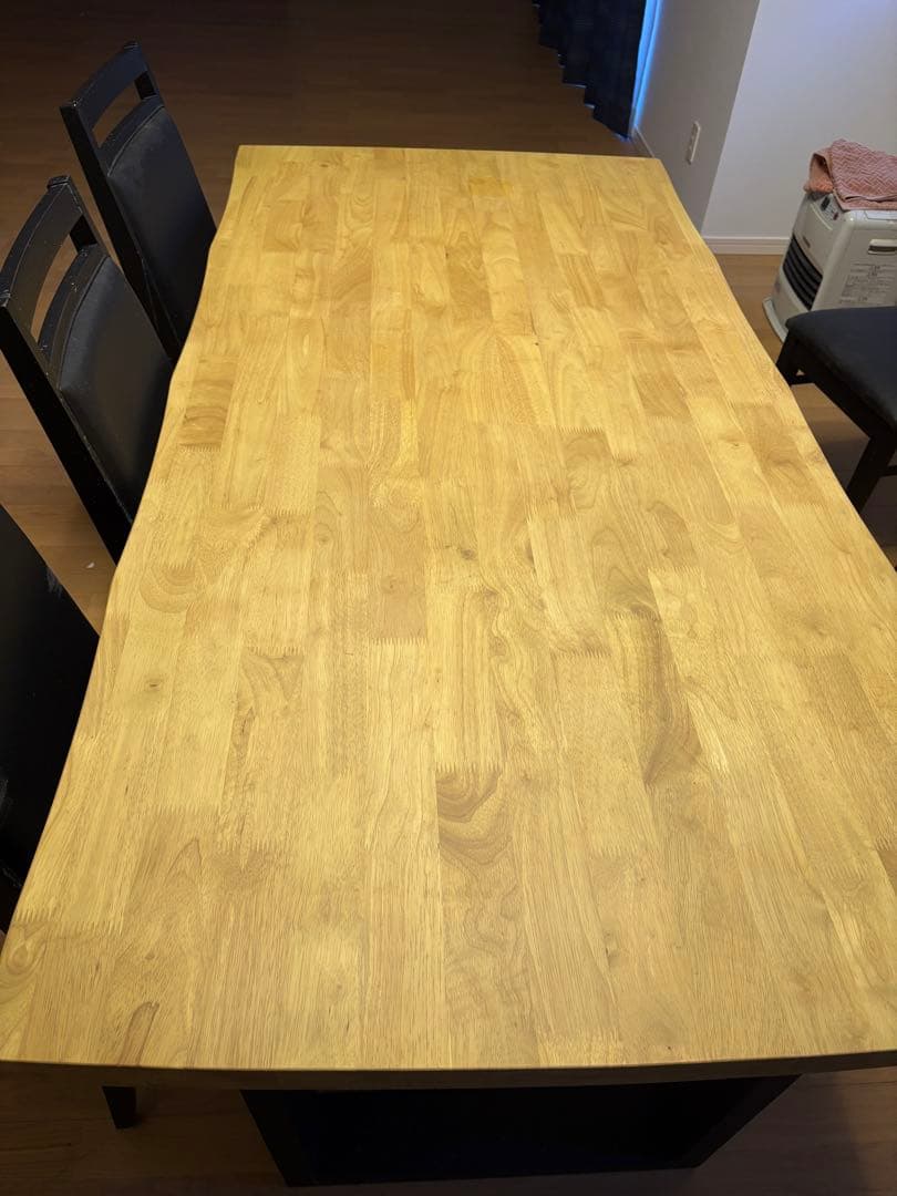 【引取り限定】木製長方形ダイニングテーブルと椅子6脚　ベンチセット