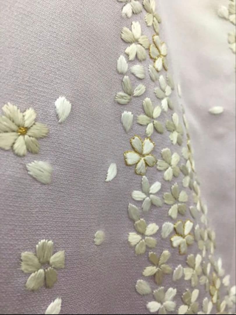 正絹　総刺繍訪問着、袷♬