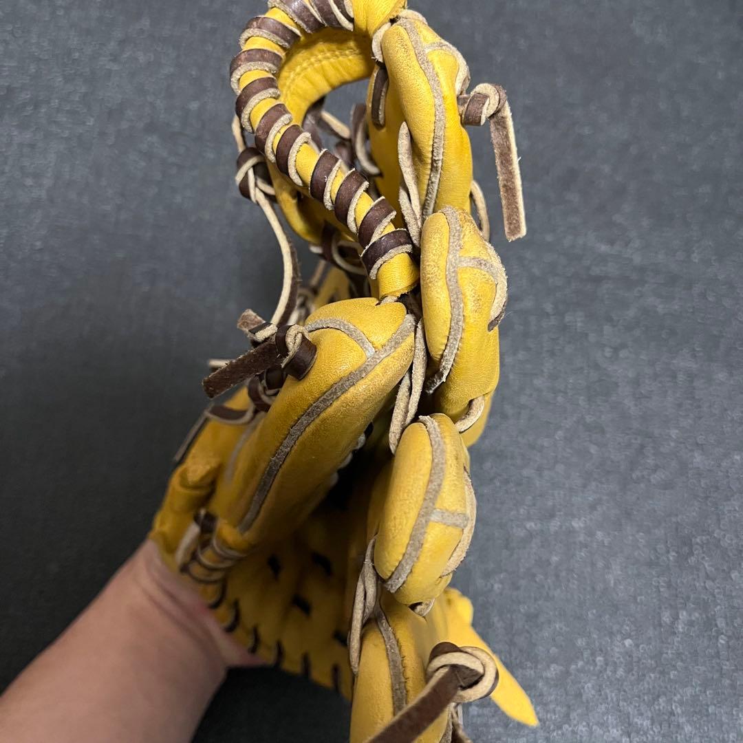 ZETT イエロー レザー 軟式 野球 大人用 グローブ 152