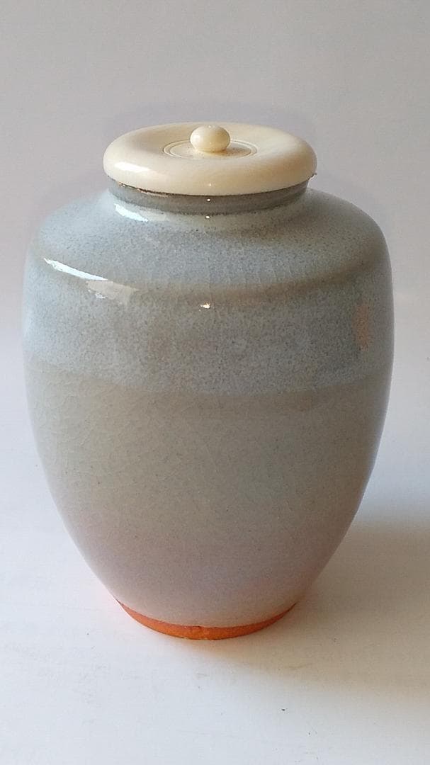 萩 茶入 肩衡茶入 萩焼 江月 仕覆 葛城緞子 茶道具 共箱 新品 未使用品