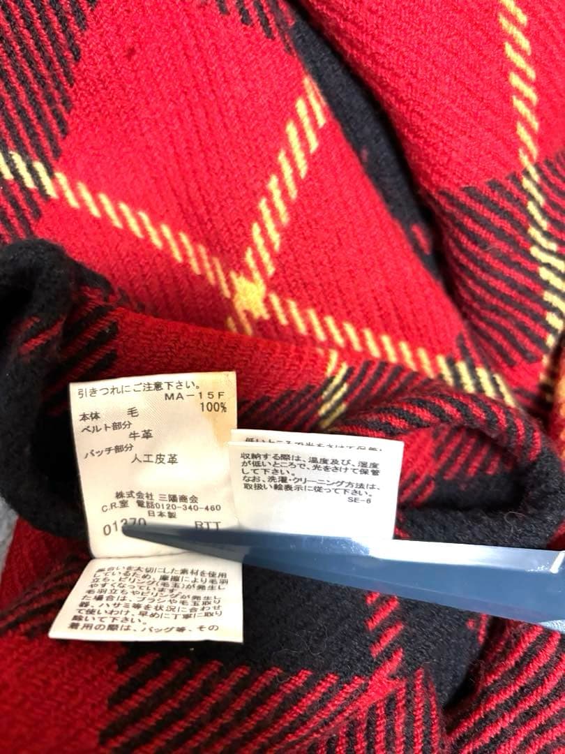 BURBERRY BLUE LABEL チェックケープ ポンチョ ウール100％