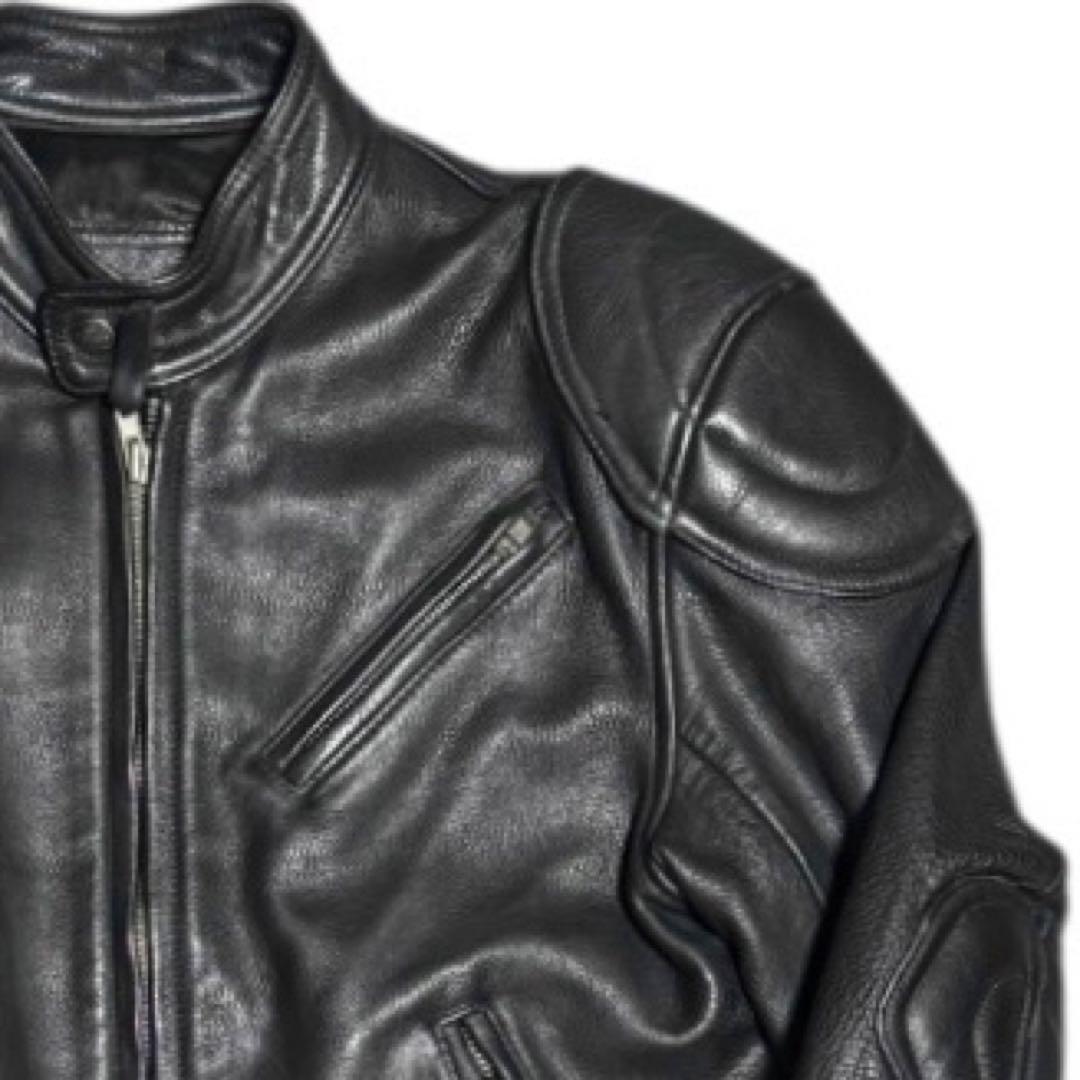 KADOYA 立ち襟 レザー ライディングジャケット ブラック Lサイズ