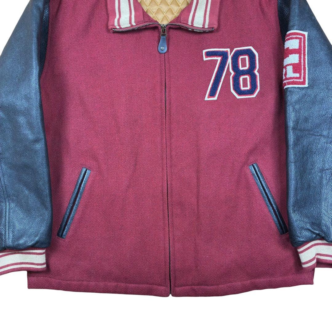 90s CHAPS RALPH LAUREN レザー スタジャン ウール L