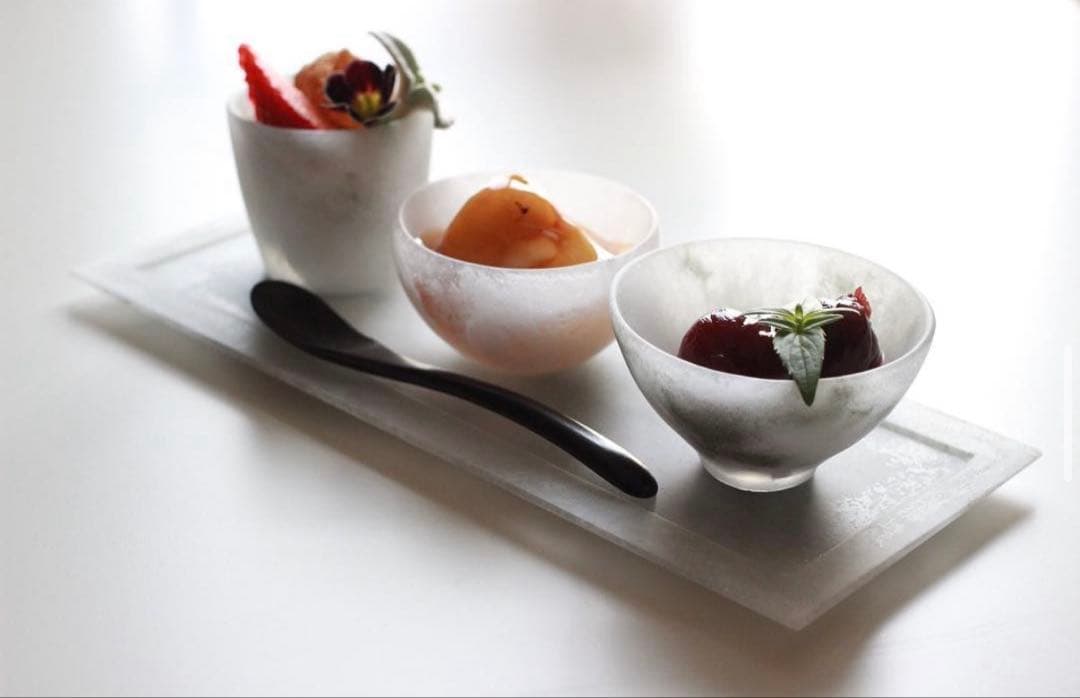 砂田夏海　shijima 角プレート　板皿　角皿　長皿　豆皿　箸置き　ガラス作家