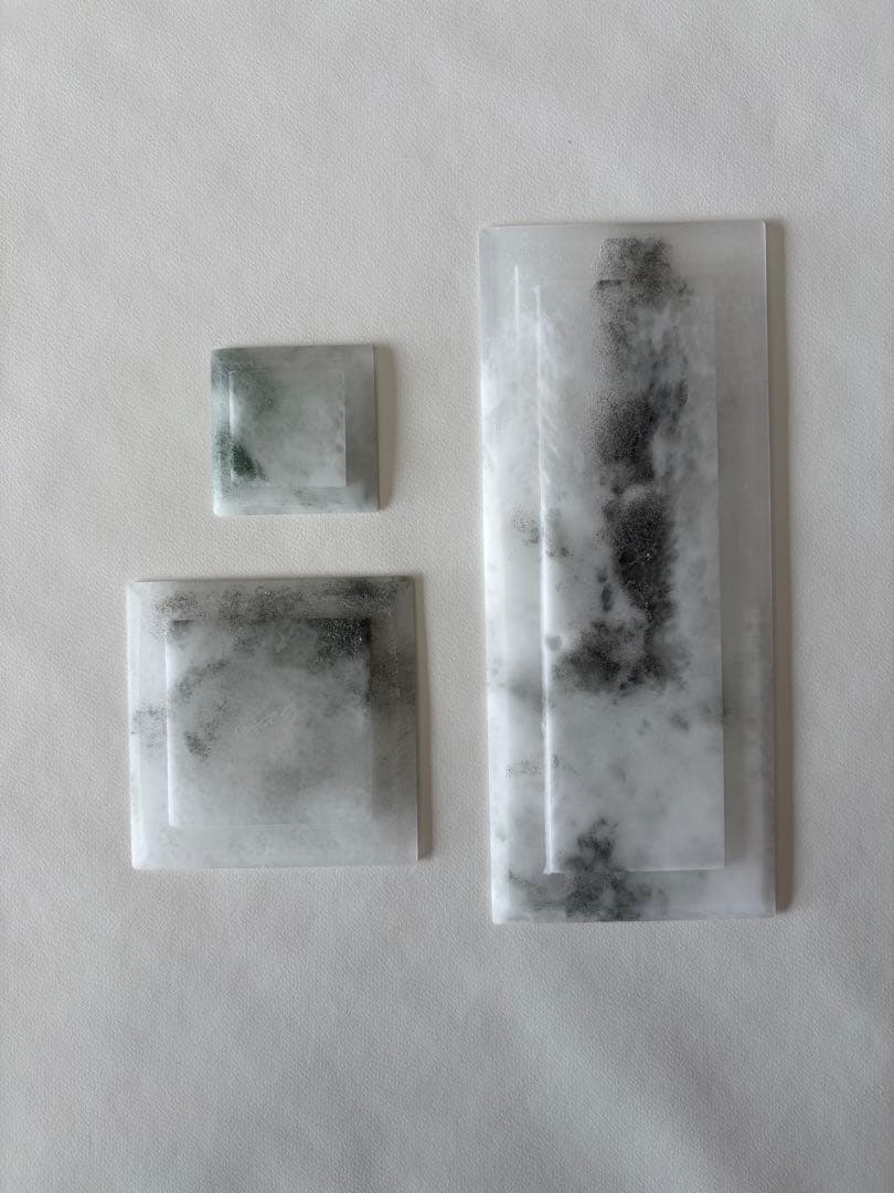 砂田夏海　shijima 角プレート　板皿　角皿　長皿　豆皿　箸置き　ガラス作家