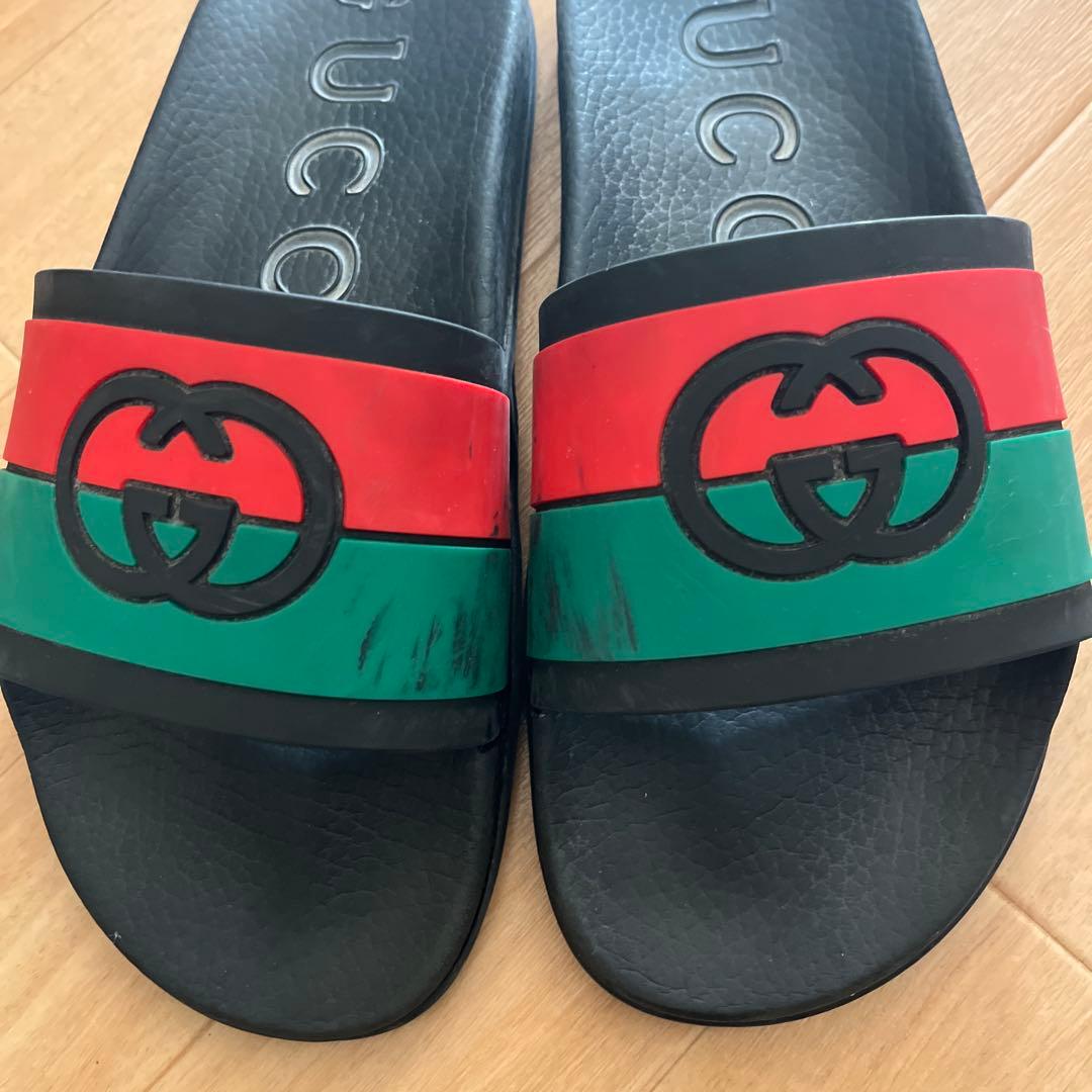 【美品】グッチGUCCI★赤緑 スライドサンダル