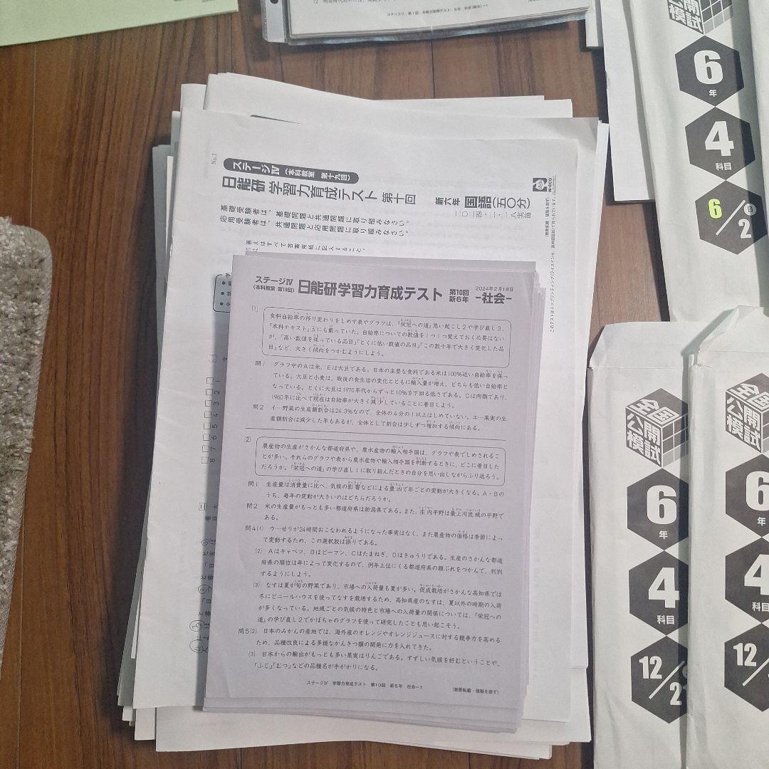日能研2024年度　テスト　6年　育成　公開　特別テスト一式
