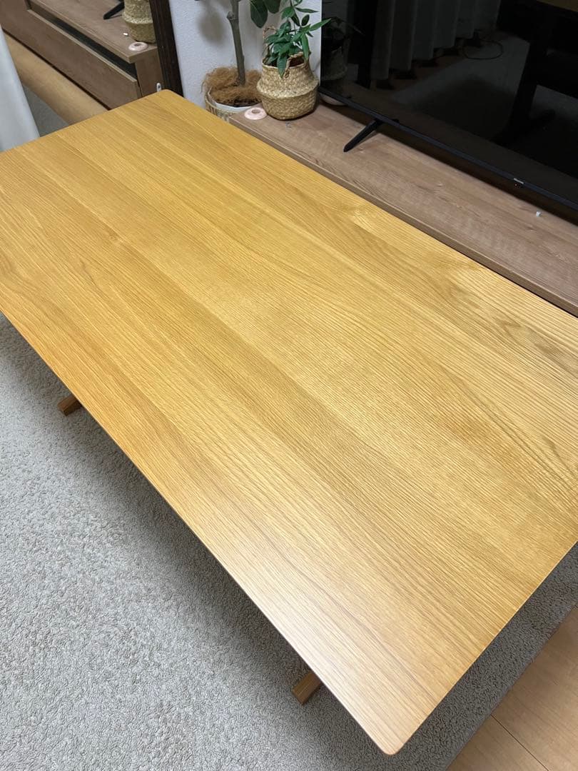 【美品】MUJI 無印良品 リビングでもダイニングでもつかえるテーブル オーク