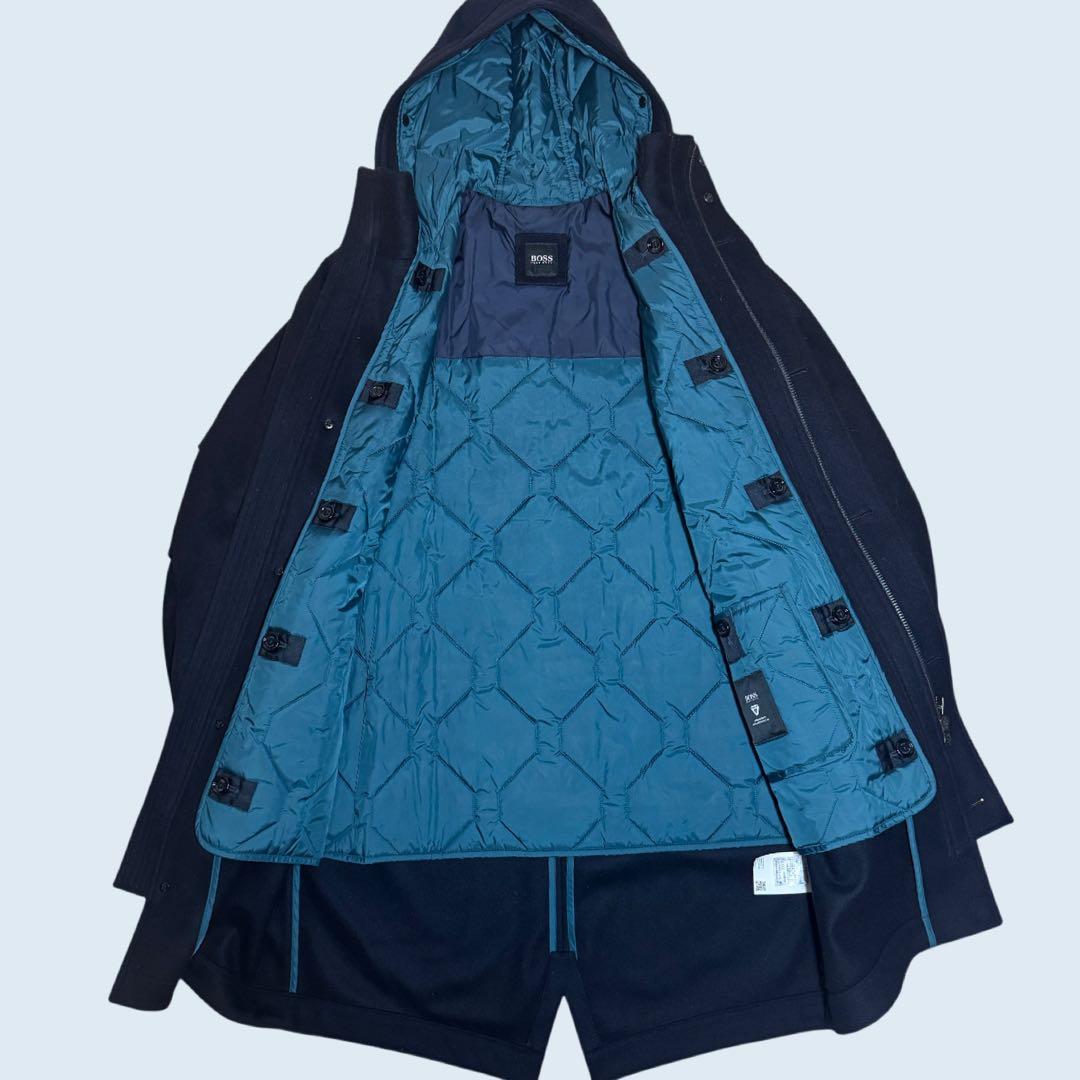 ✨美品 HIGO BOSS カシミヤ混 プリマロフト ライナー付 コート 48