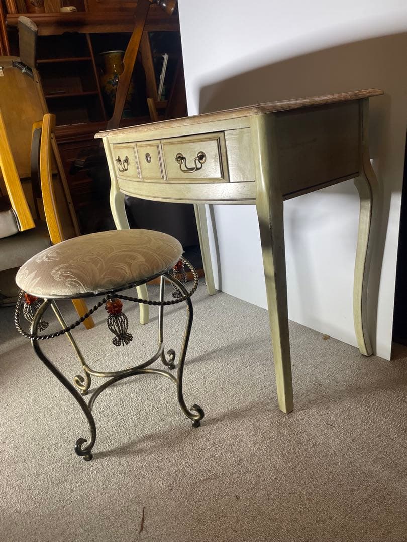 アンティーク調 猫脚コンソールテーブル＆スツール シャビーシック クラシック家具