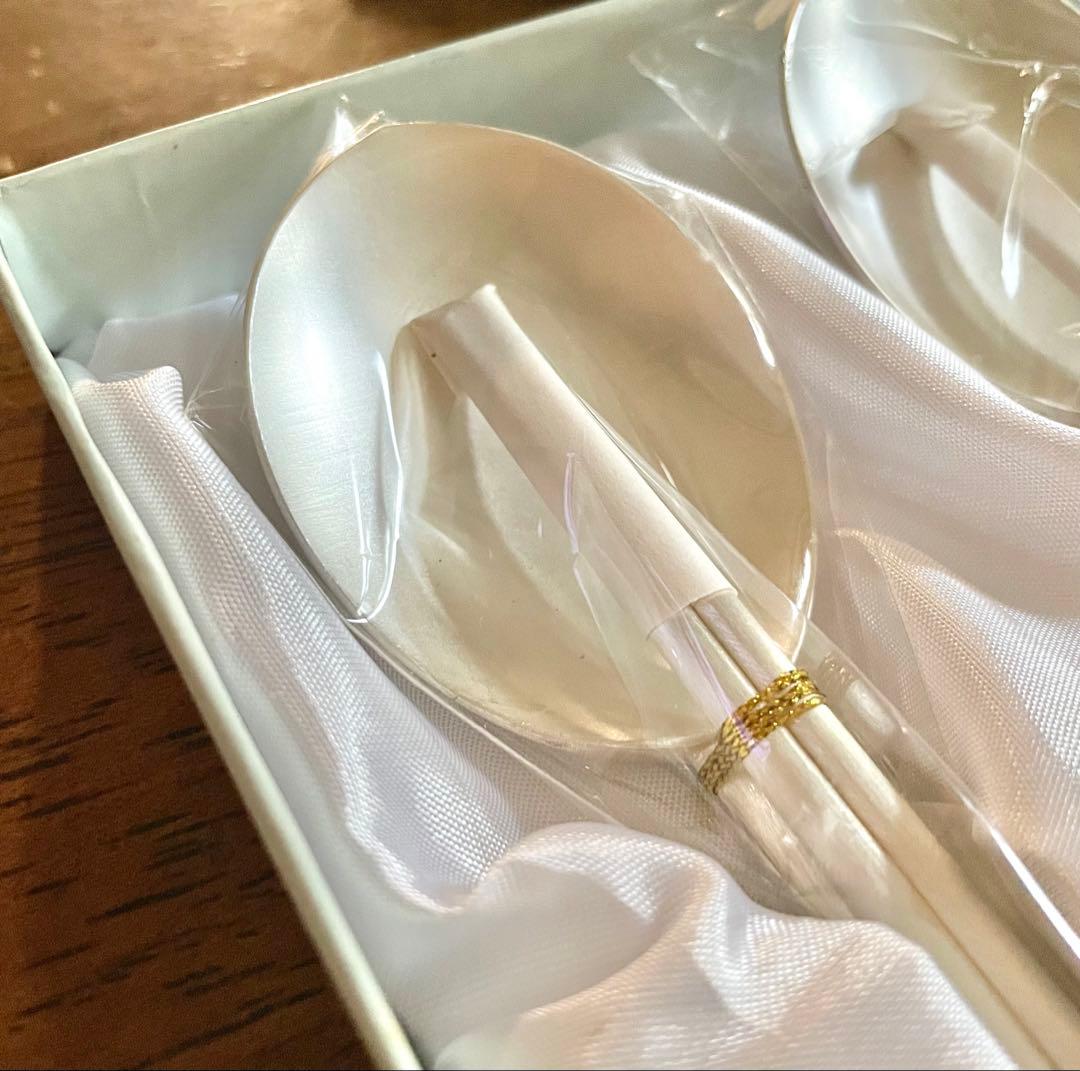 ◉新品未開封品◉ 韓国製 銀製スプーン&箸 ペアセット AG999