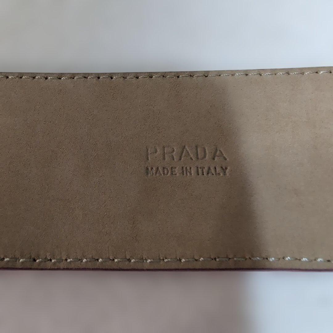 希少美品 PRADAラウンドシェイプ スエード/レザー レディースデザインベルト