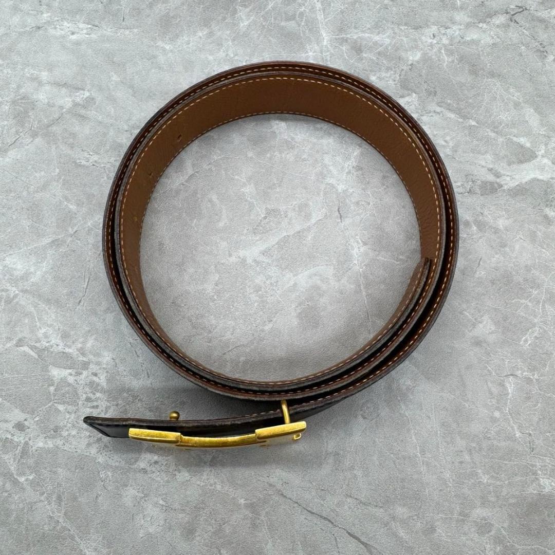 エルメス コンスタンス HERMES ブラック ブラウン Hベルト　85