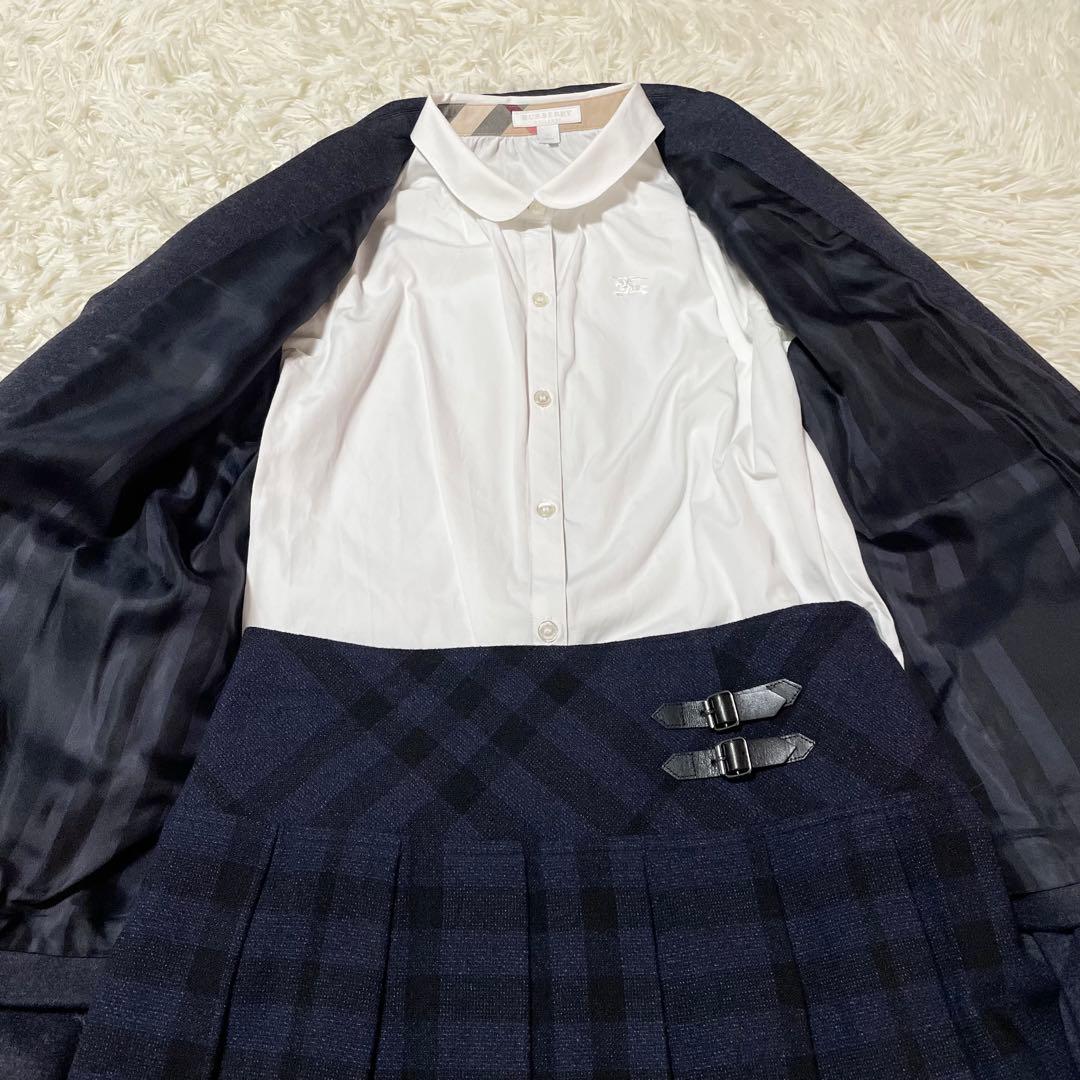 【花】バーバリーチルドレン フォーマル スカート チェック プリーツ