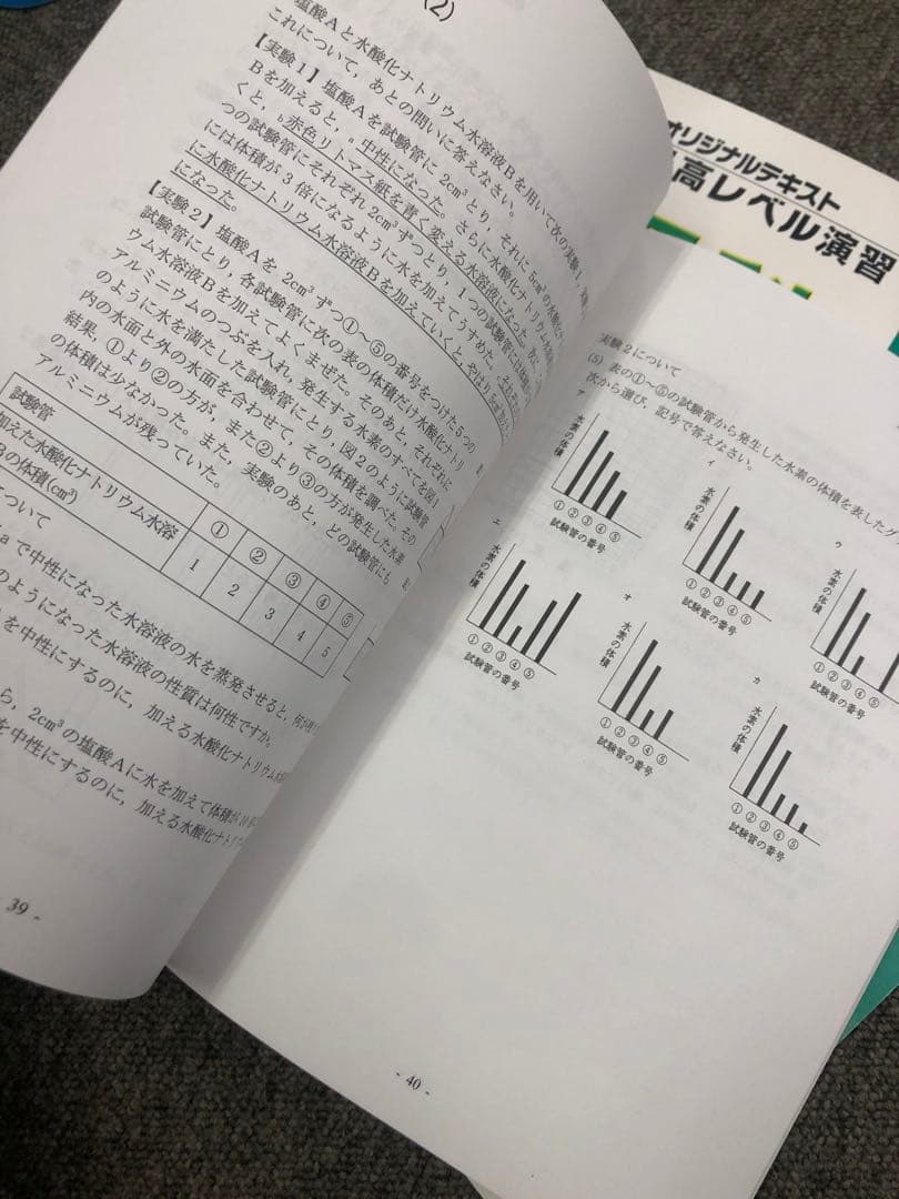 希学園　小5　理科　最高レベル演習　第1～第4分冊　中古　２０２３年使用