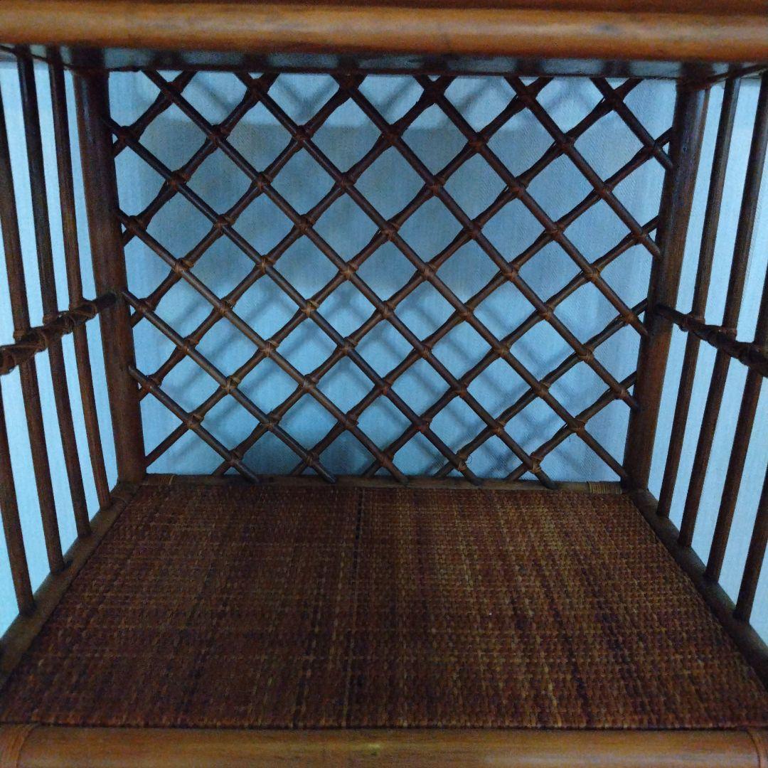 ラタン製オープンシェルフ 3段　藤ラック　本棚