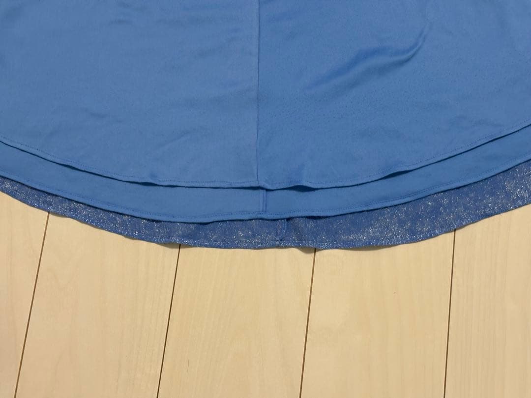 エンジェルアール ラメ ビジュー ブルー ロングドレス