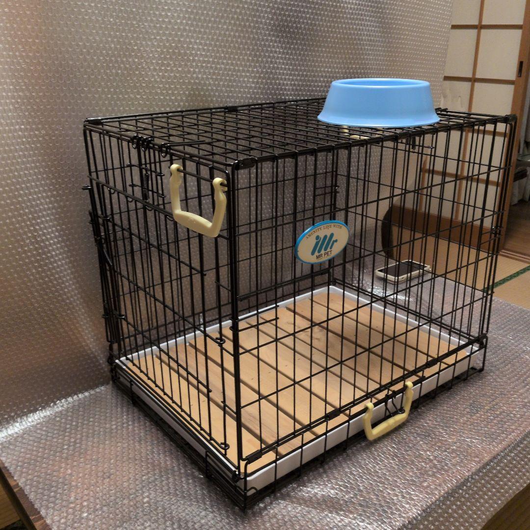 日本製ミスターペットの犬用折りたたみゲージ（プラスチック餌入れプレゼント）